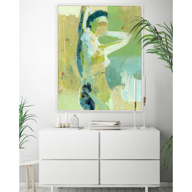 Backed By Green Print by Donna Weathers, White Floater Framed, 31.25" H x 25.25" W