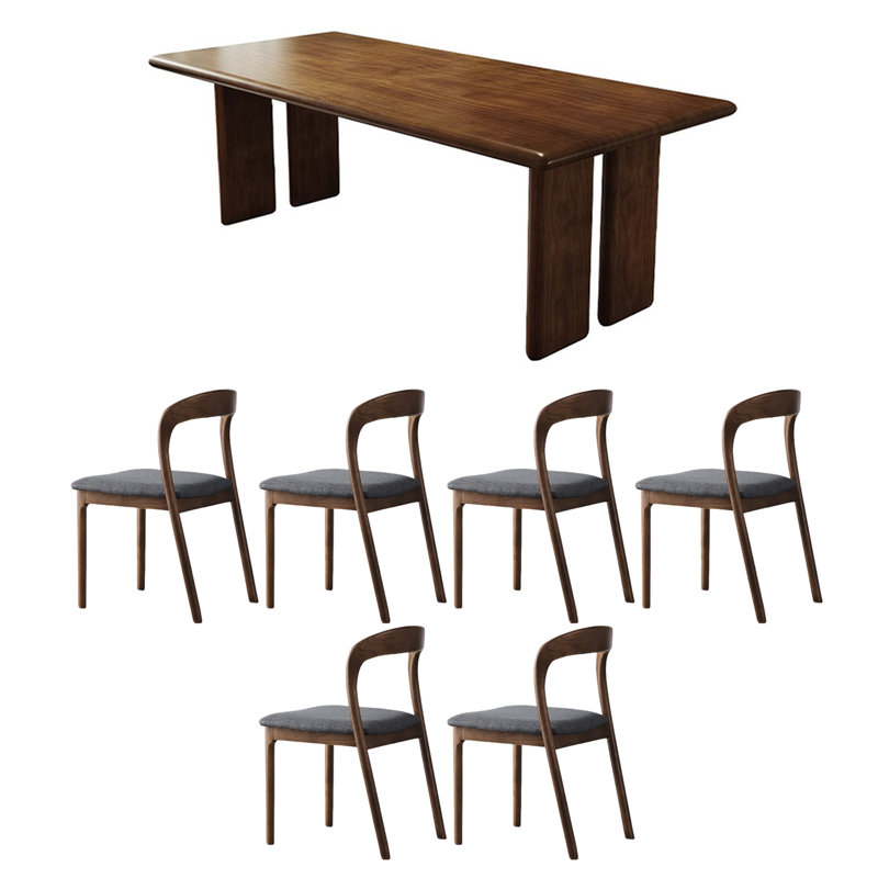 Ensemble de salle à manger Remya, H 29,53 po x L 86,61 po x l 35,43 po, 7 pièces : table, 6 chaises