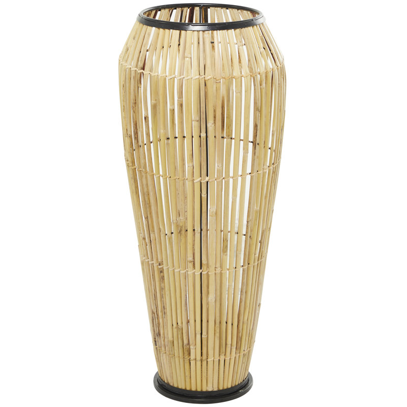 Vase en osier naturel Cole and Grey, H 34 po x l 13,5 po x P 13,5 po