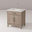 Ensemble de meuble-lavabo simple avec plateau en marbre de Carrare et robinet