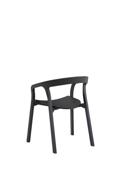 She Said Solid Wood Stacking Arm Chair, Black