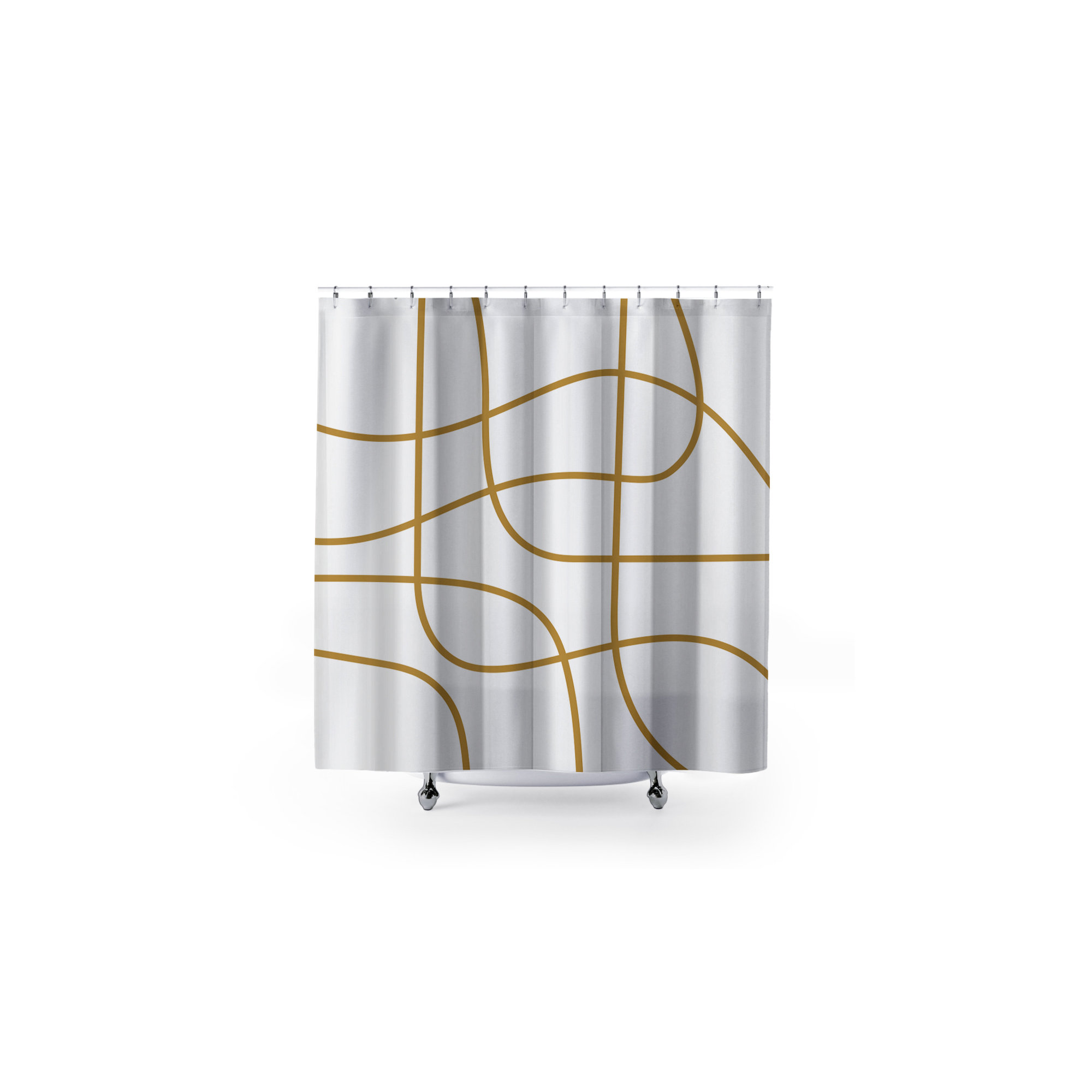 Coco Polyester Shower Curtain, Mustard
