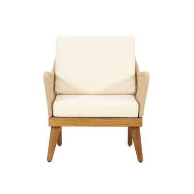 Wood Club Chair With Rope Weaving Design, 28" X 27" 31.5 Weave Design - To Weather, 27.73" 26.96" 31.83