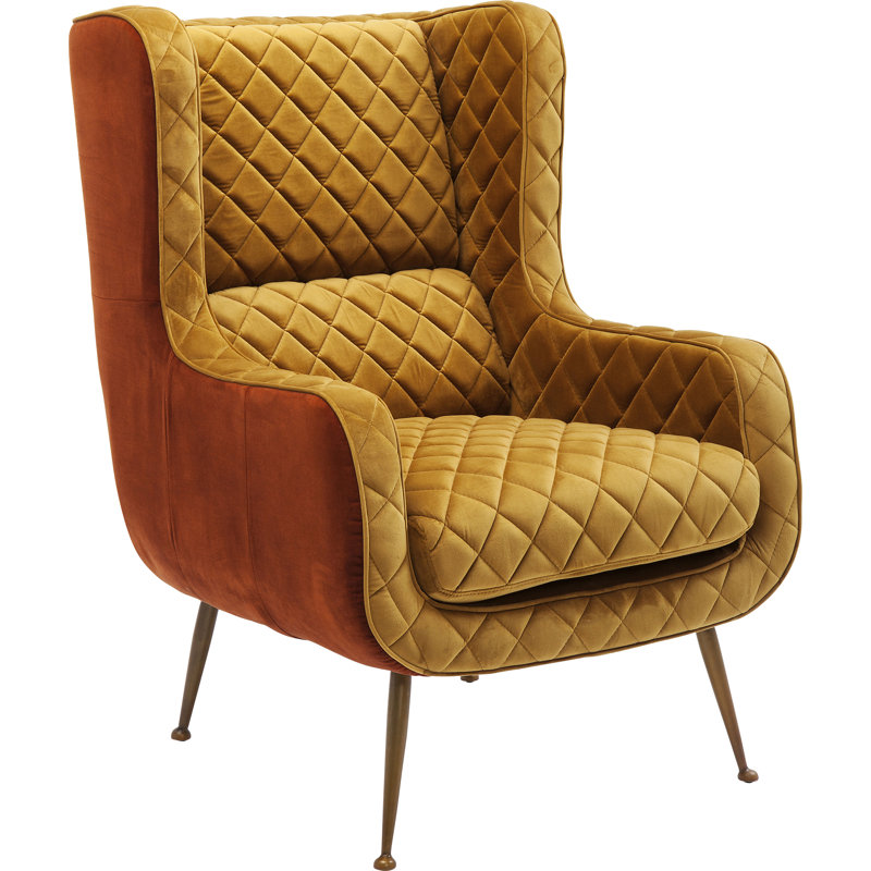 Armchair Nonna, Yellow, Brass