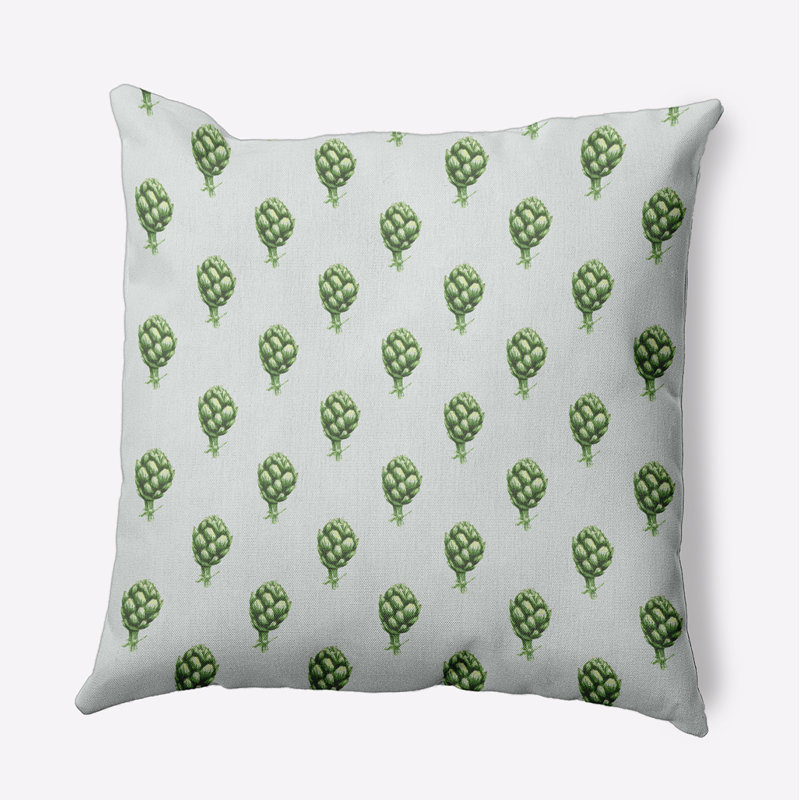 Coussin décoratif floral intérieur / extérieur en polyester, H 18 po x l 18 po, Carré