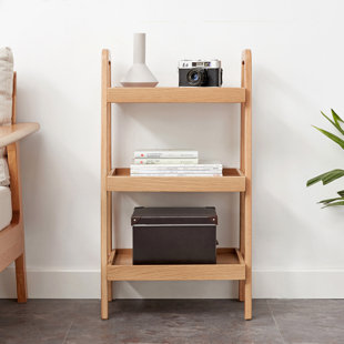 Walnut Color Oak Storage Bench, 3-Tier Beech Wood Shoe Rack For Bathroom, Living Room, Bedroom, Hallway, Patio, Kitchen