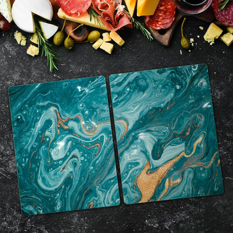 Goldrick Irregular Spiral Wave Marble Chopping Board, 40cm L x 52cm W