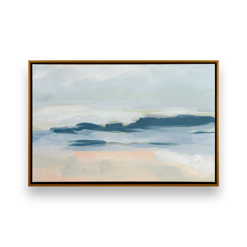 Impression sur toile Soft Coastal Layers II, H 20,75 po x l 30,75 po x P 1,75 po, Cadre flottant or poli, 1