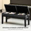 Banc de piano avec rangement, tabouret de piano réglable en hauteur, noir