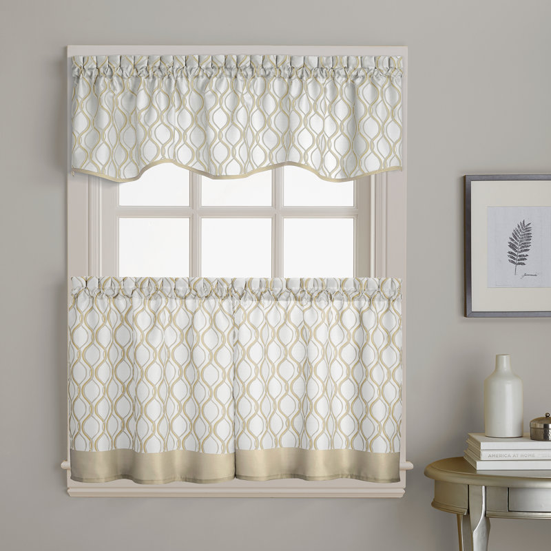 Nikalas Tailored Cafe Curtain,  29" W x 24" L, Oyster