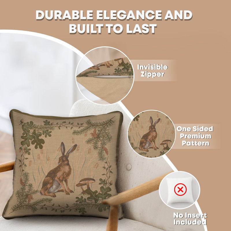 The Hare French Country Cotton Tapestry Cushion Cover