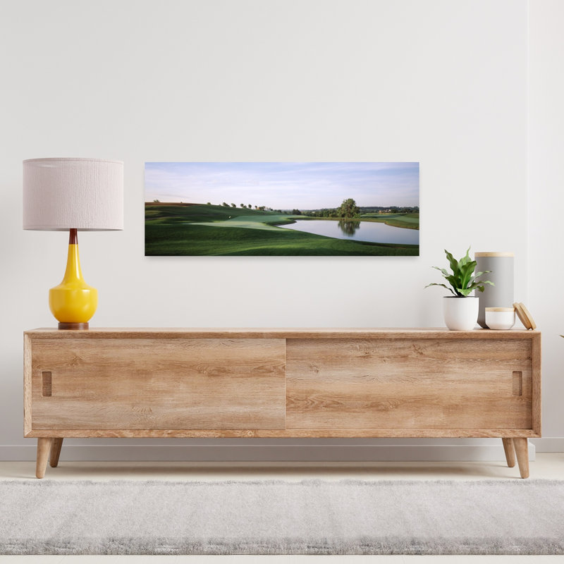 Pond in a golf course The Meadows Golf Course Dubuque Dubuque County Iowa USA 1 Piece Wrapped Canvas Panoramic Wall Art