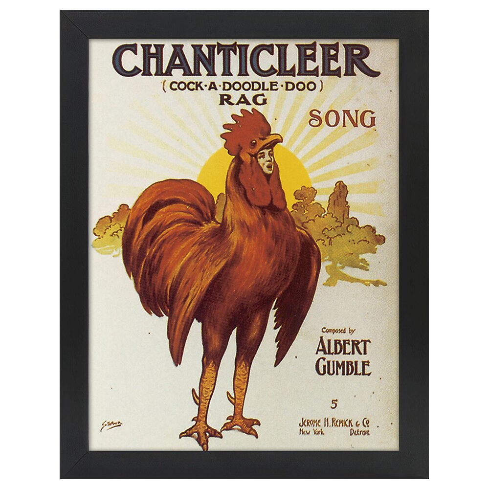 Leinwandbild Vintage Music Cover Chanticleer (Cock A Doodle Doo)