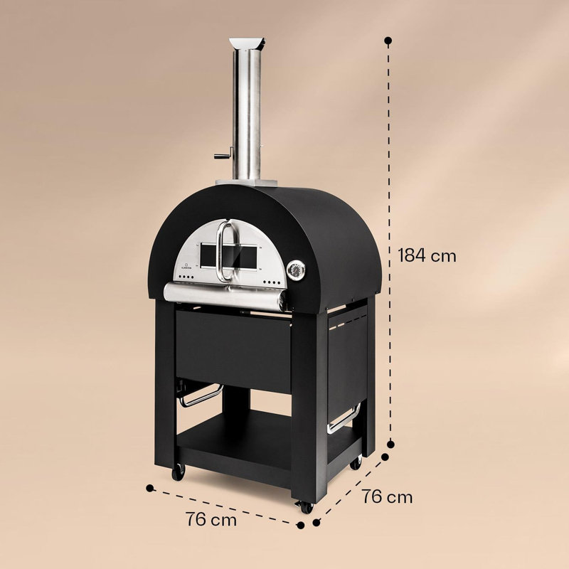 Klarstein Stainless Steel Free Standing Pizza Oven, Black