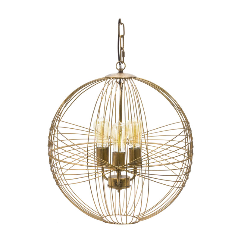 3 - Light Gold Caged Pendant