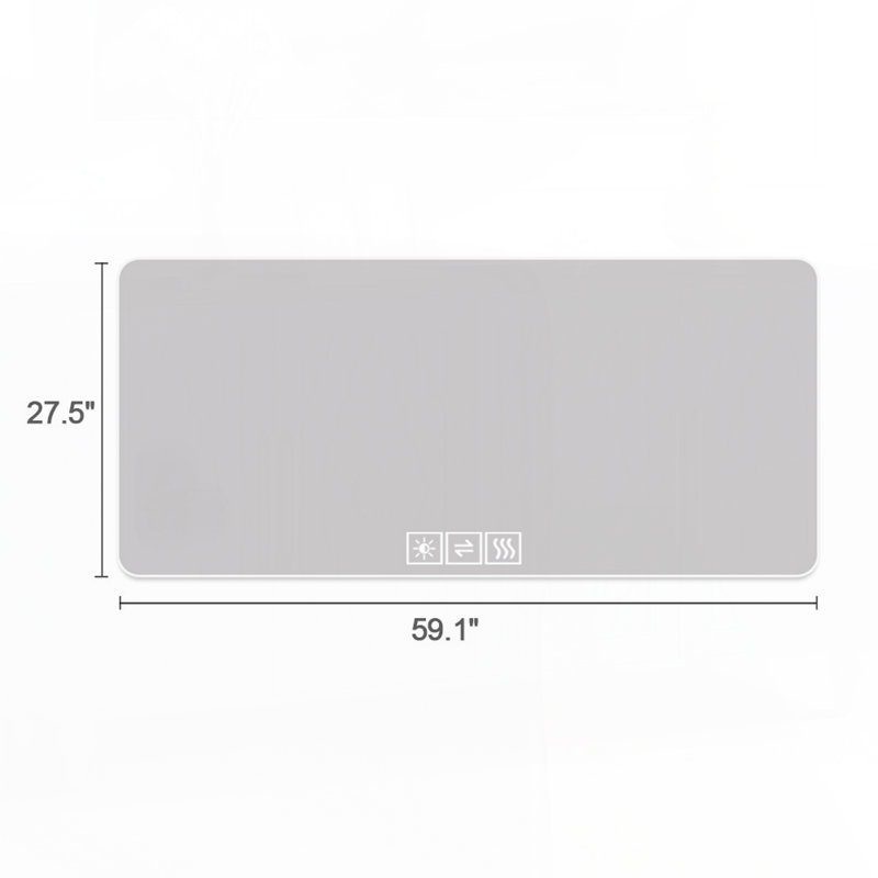 Miroir de salle de bain DEL - Résistant à la corrosion, gradation tricolore et désembuage, 27,55 po x 59,05 po