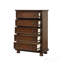 Commode en bois au fini cerisier foncé avec tiroir supérieur doublé de feutre et glissières à pleine extension, parfaite pour les solutions de rangement élégantes.