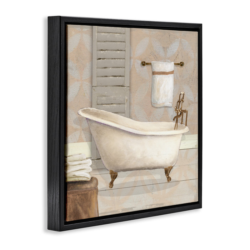 Cadre flottant neutre pour baignoire sur pattes, design par Carol Robinson, Cadre flottant noir de jais, H 18 po x l 18 po