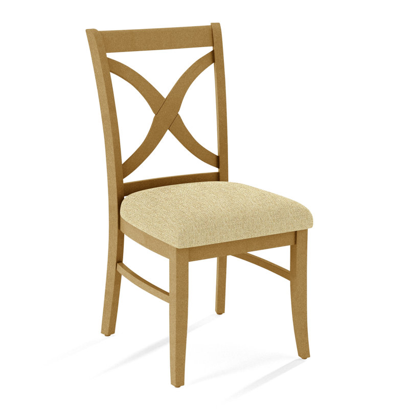 Chaise d'appoint Hues, Finition miel, Rayures bleu clair et blanches 0256-54
