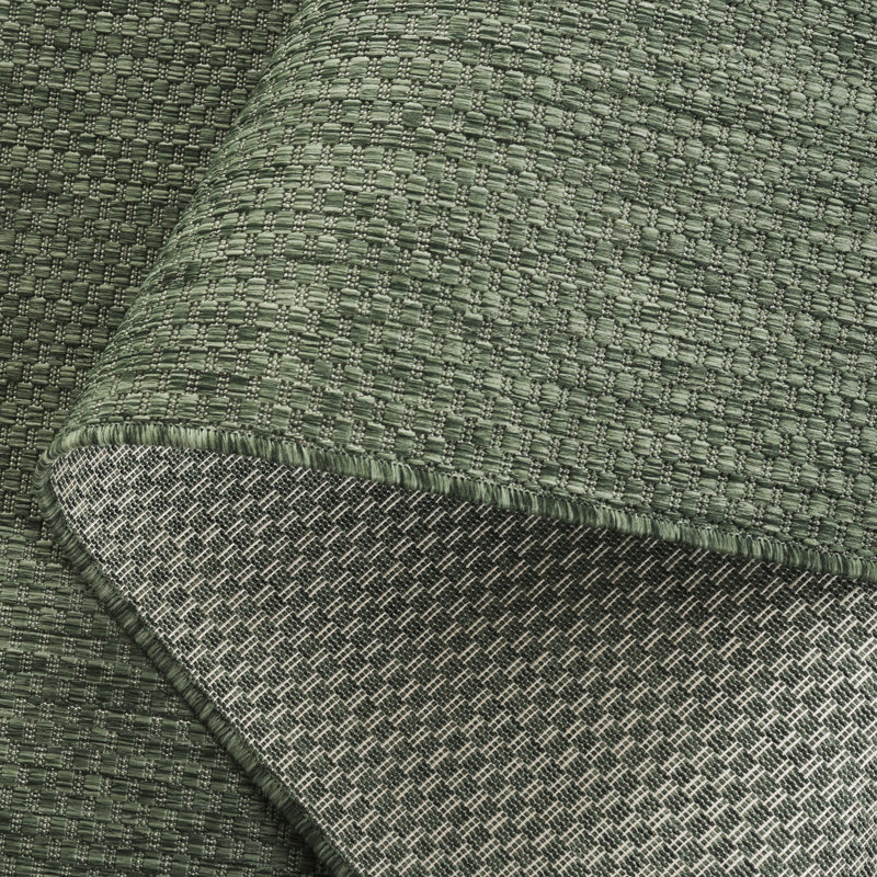 Tapis intérieur / extérieur vert Brihana 260, Rectangle 5 pi 3 po x 7 pi 6 po