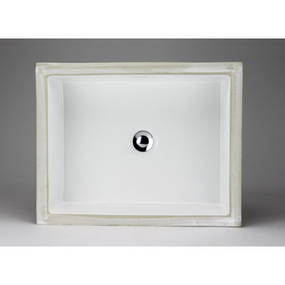 Lavabo de salle de bain rectangulaire encastré en céramique avec trop-plein