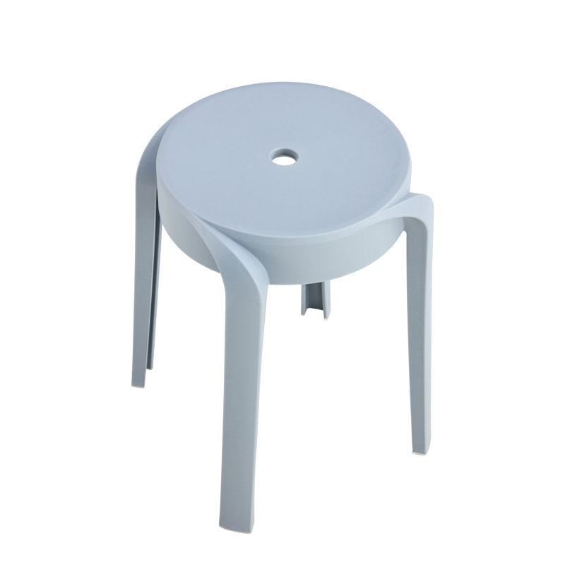 6 Colourful Plastic Seats, Grey, 24in Package Height, Dynamic Design Pack Nesting Stools, Plastic, Slip Bottom, 18.1in Grey For Adults