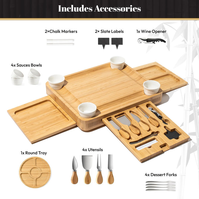 Lily Manor Bamboo Cheese Board