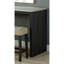 Table de salle à manger 3 pièces avec coussins de tabouret, rectangulaire, rustique, plateau gris-noir, 2 tabourets, contemporain, beige