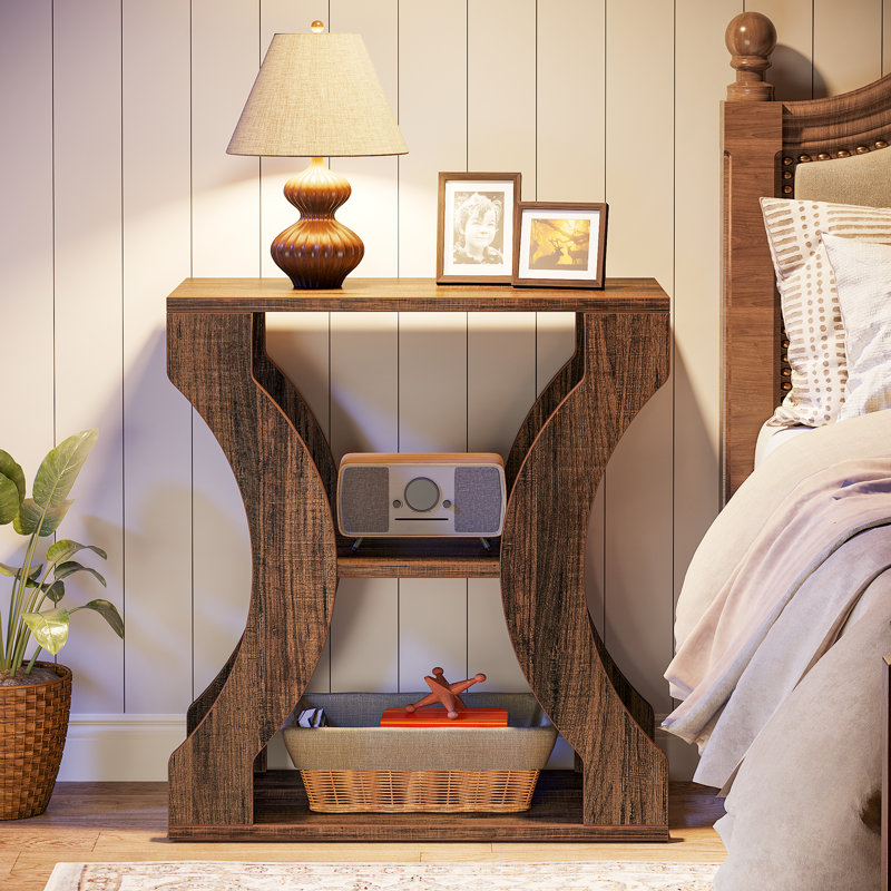 3-Tier End Table with Storage