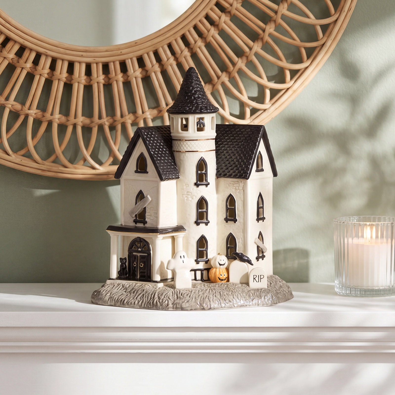 Lenox Vintage Halloween Lit Manor Figurine
