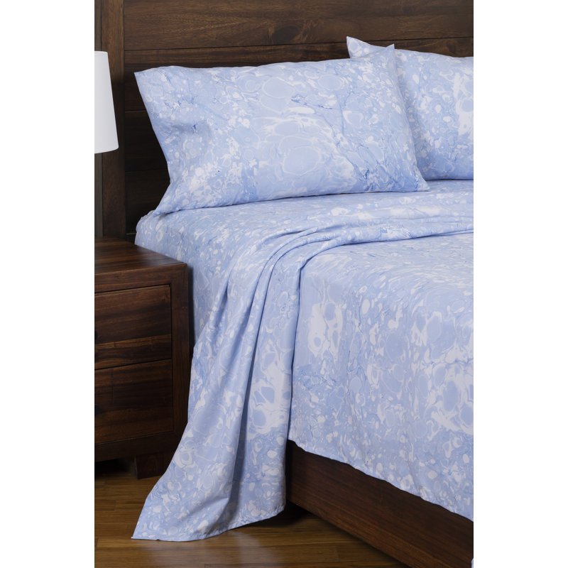Queen Blue Ice Microfiber Sheet Set