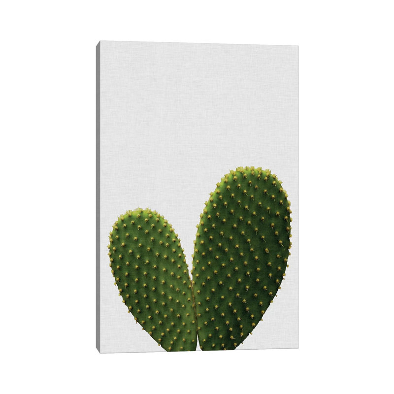 Heart Cactus by Orara Studio - Wrapped Canvas Painting, 20.32 cm H x 30.48 cm W