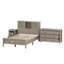 3-Pieces Bedroom Sets Farmhouse Platform Bed With Double Sliding Door Storage Headboard And Charging Station, Storage Nightstand And Dresser-626001538