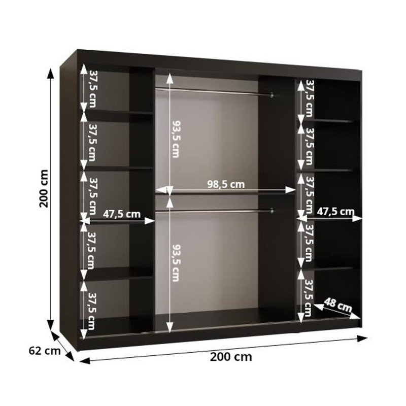 Auril 2 Door Manufactured Wood Wardrobe