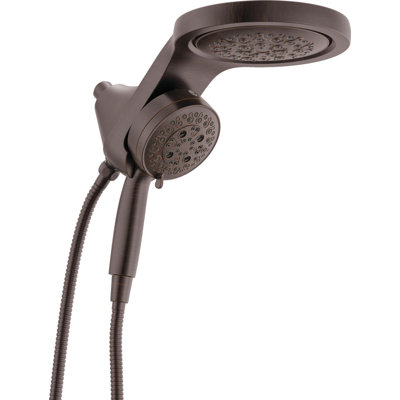 6Setting HydroRain 2in1 Dual Shower Head with ProClean Spray 175 GPM