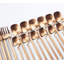 Ensemble de couverts 24 pièces en acier inoxydable pour 6, 18/10 ustensiles polis mat antirouille avec emballage cadeau, lavable au lave-vaisselle-253333323
