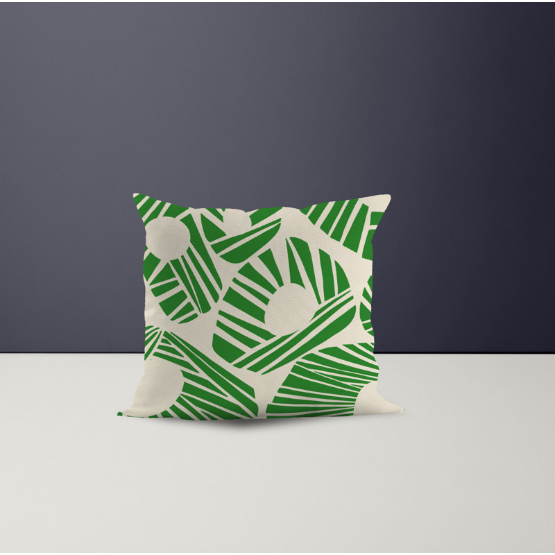 Jeté carré en polyester intérieur / extérieur, L 17 po x H 17 po, Vert