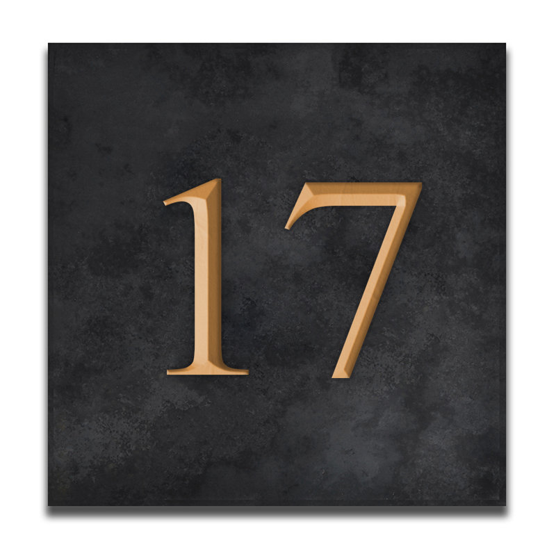 Velia 17.78cm H Stone House Number, 17, Gold