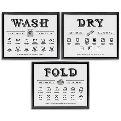 Ensemble de 3 cadres flottants Wash Dry Fold