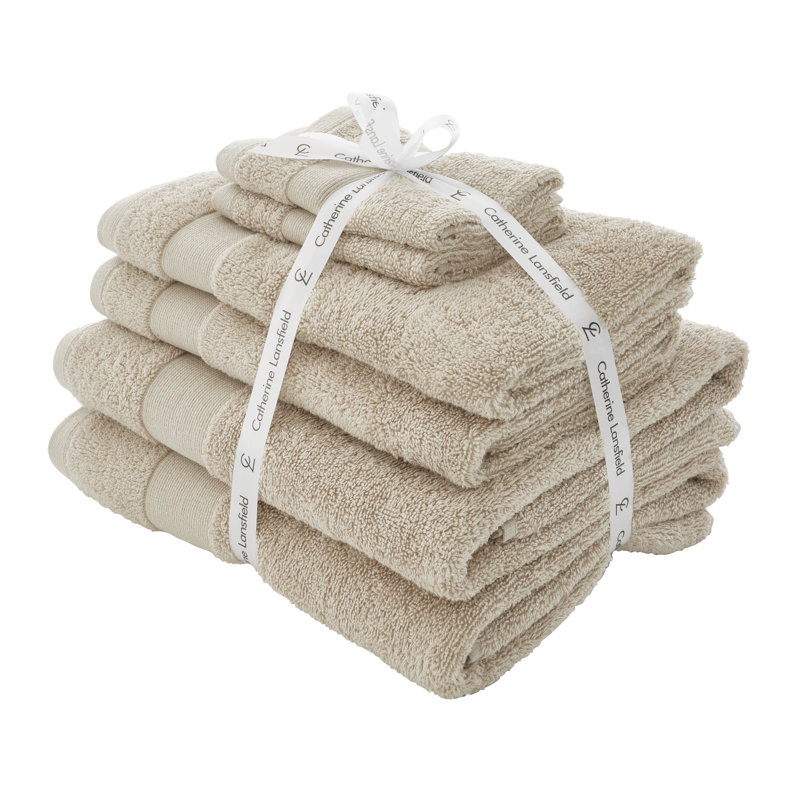 Anti-Bacterial 100% Cotton 6 Piece Towel Bale, Natural