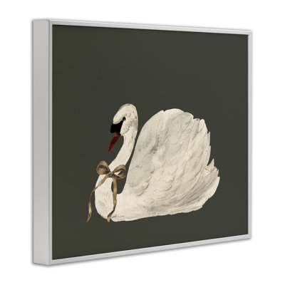Cygne des Fêtes avec giclée encadrée de ruban, design par lettré et doublé