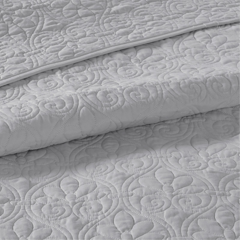 Reversible Bedspread Set Grey Queen, Queen Bedspread + 2 Additional Pieces