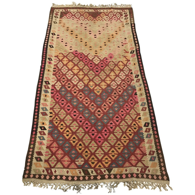 Ghelim Wool Pink/Ivory Rug