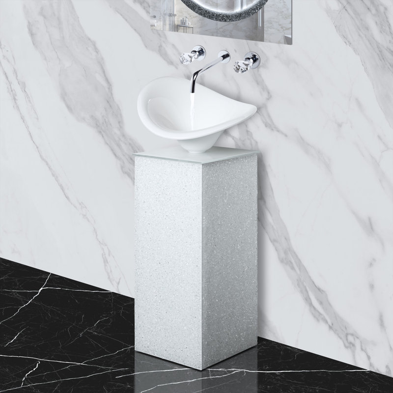 Nook 13.38'' W Single Vanity, White, White