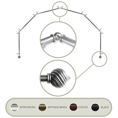 Tringle à rideaux simple ajustable avec baie vitrée de 0,81 po