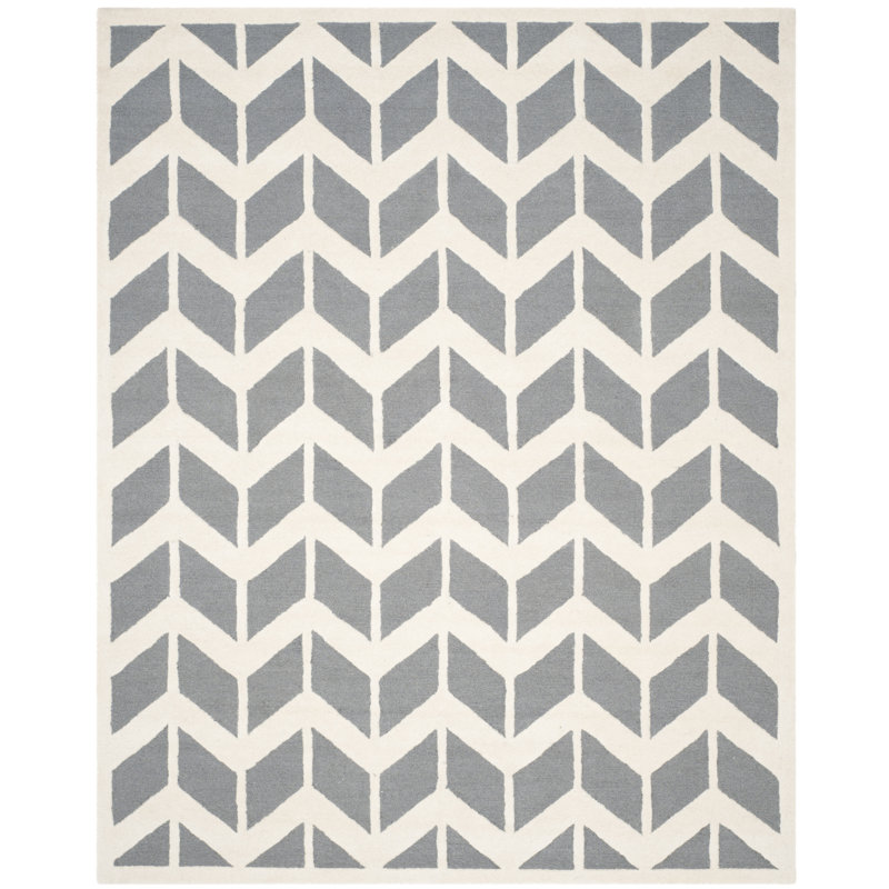 Tapis à chevrons en laine touffeté à la main Ellicott, Rectangle 3 pi x 5 pi