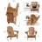 Besteiro Adirondack HDPE Foldable Chair Wood Texture  With Cup Holder-109867482