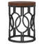 Table d'appoint ronde industrielle 20 po avec structure ajourée en métal, table de chevet rustique, petite table d'appoint avec plateau en bois, assemblage facile