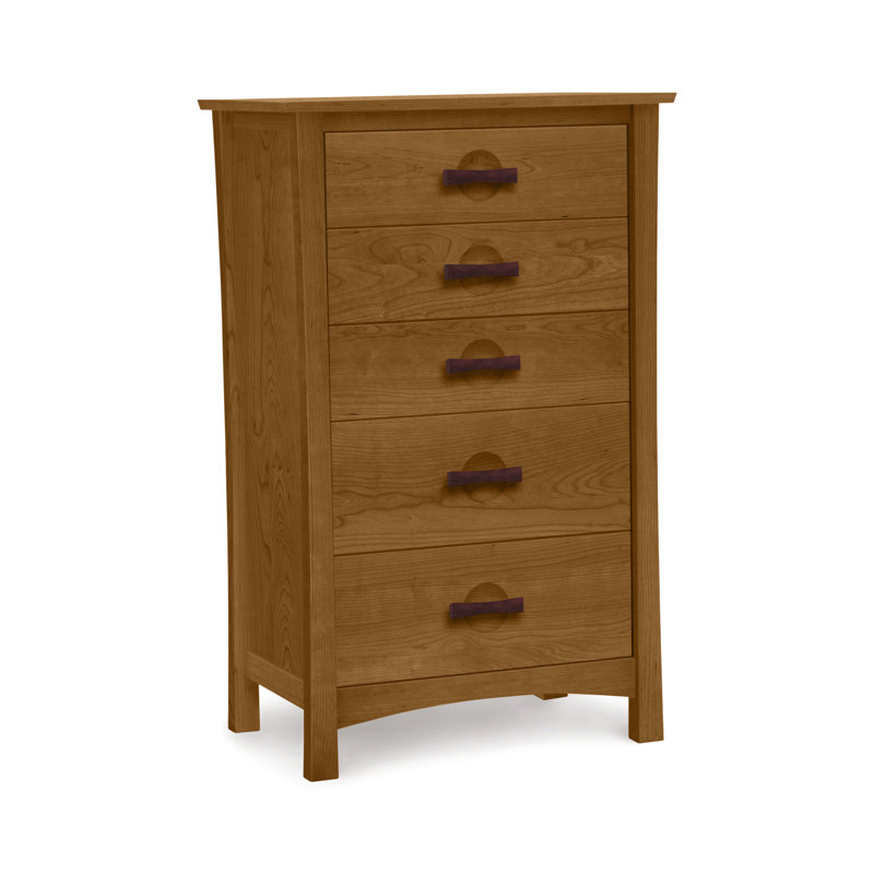 Berkeley 5 - Drawer Solid Wood Dresser, Saddle Cherry