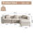 Modern Beige L Shape Sofa For 4 People,Sectional Sofa Couch With Storage Ottoman For Living Room-124594633